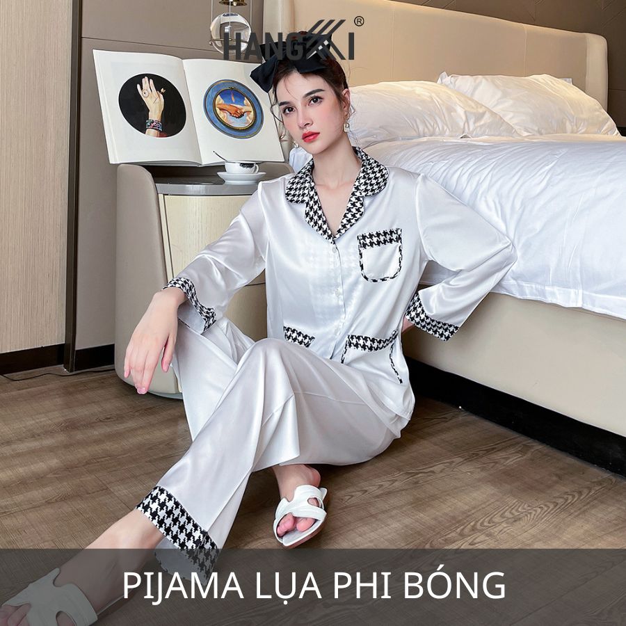 pijama lụa phi bóng