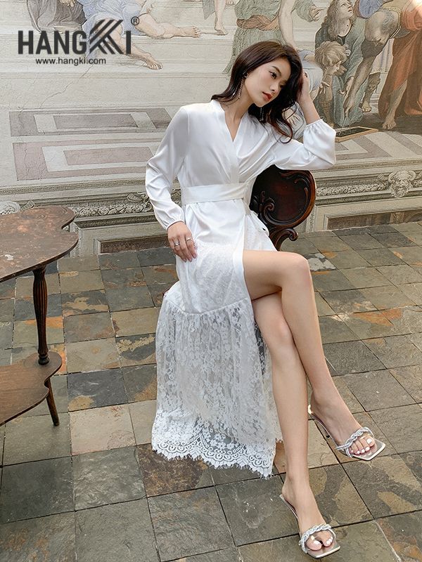 VCHG52 - Choàng Ngủ Lụa Ren Dài