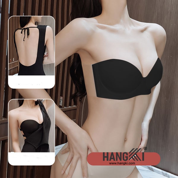 Áo lót quây không dây màu đen nâng ngực cho nữ thương hiệu Hangki