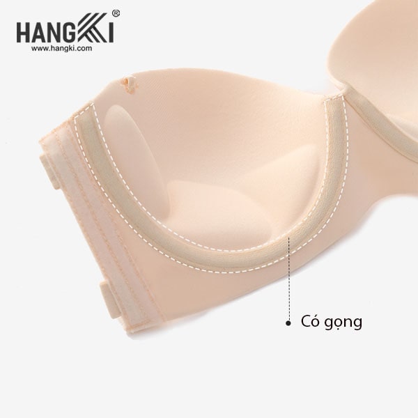 Áo ngực màu nude có gọng thương hiệu Hangki, cúp mút nâng ngực mềm mại