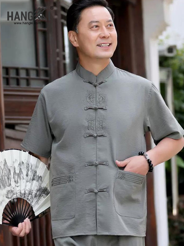 TC53 - Bộ Cổ Tàu Nam Tay Cộc Quần Dài