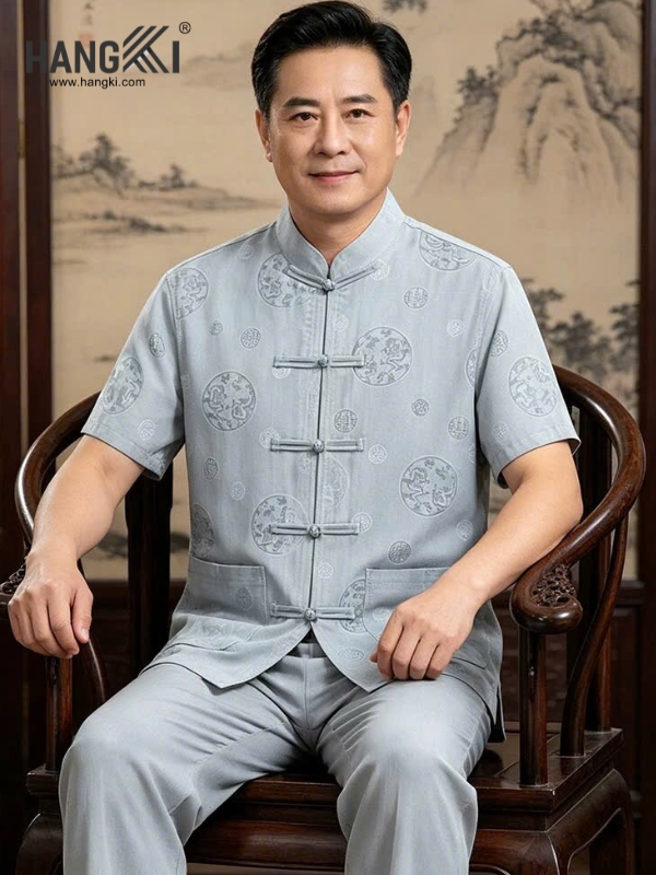 TC56 - Bộ Cổ Tàu Nam Tay Cộc Quần Dài