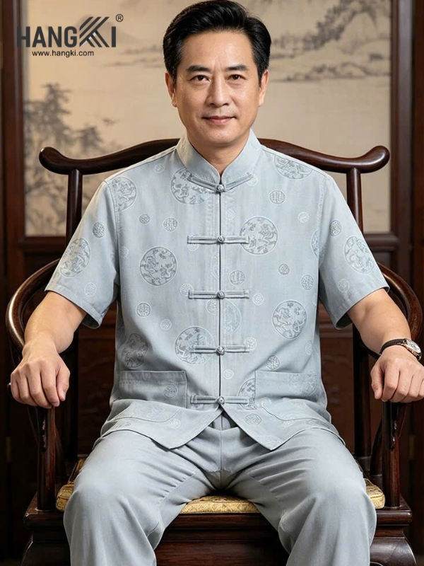 TC56 - Bộ Cổ Tàu Nam Tay Cộc Quần Dài