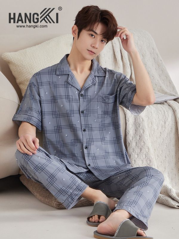 TC100 - Đồ Ngủ Pijama Nam Tay Cộc Quần Dài&nbsp;Cotton