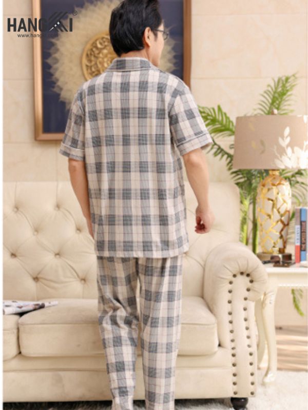 TC38 - Đồ Ngủ Pijama Nam Tay Cộc Quần Dài&nbsp;Cotton