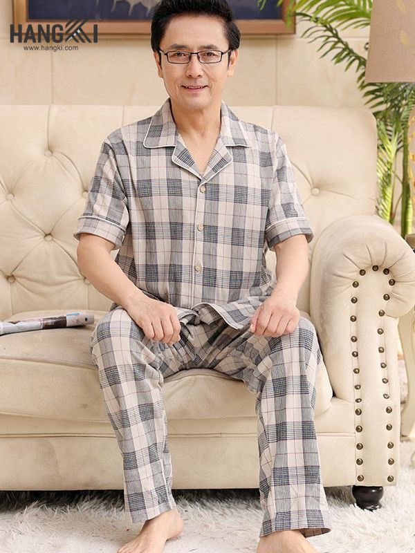 TC38 - Đồ Ngủ Pijama Nam Tay Cộc Quần Dài&nbsp;Cotton