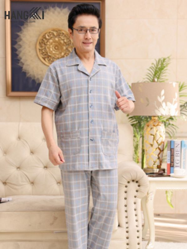 TC41 - Đồ Ngủ Pijama Nam Tay Cộc Quần Dài&nbsp;Cotton