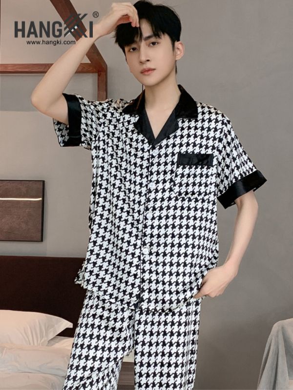 TC02 - Đồ Ngủ Pijama Nam Tay Cộc Quần Dài Lụa