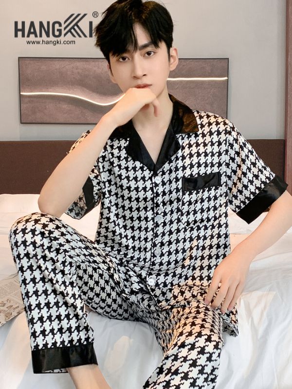 TC02 - Đồ Ngủ Pijama Nam Tay Cộc Quần Dài Lụa