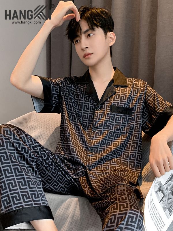 TC03 - Đồ Ngủ Pijama Nam Tay Cộc Quần Dài Lụa