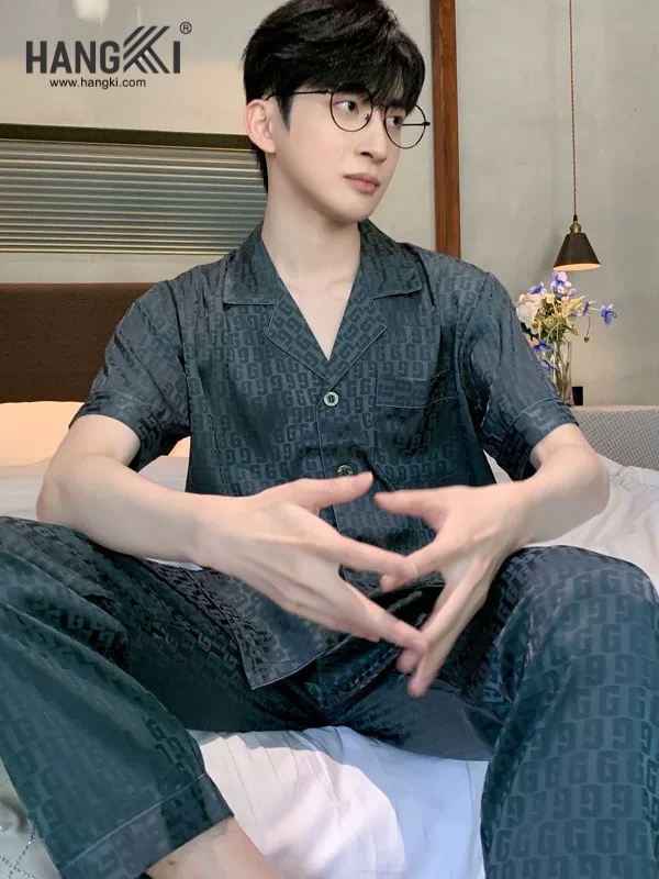 TC06 - Đồ Ngủ Pijama Nam Tay Cộc Quần Dài Lụa
