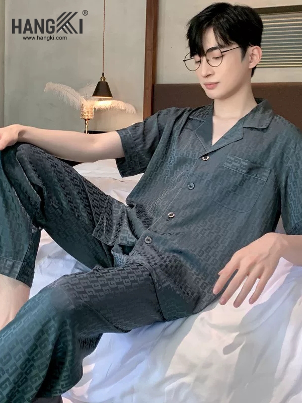 TC06 - Đồ Ngủ Pijama Nam Tay Cộc Quần Dài Lụa
