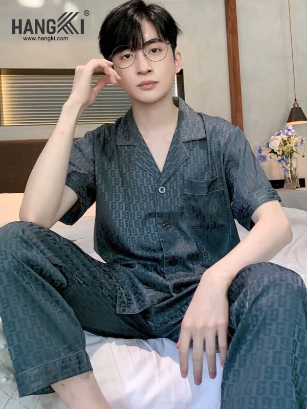TC06 - Đồ Ngủ Pijama Nam Tay Cộc Quần Dài Lụa