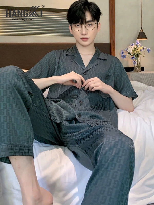TC06 - Đồ Ngủ Pijama Nam Tay Cộc Quần Dài Lụa