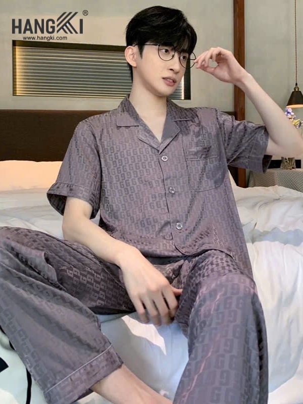 TC06 - Đồ Ngủ Pijama Nam Tay Cộc Quần Dài Lụa