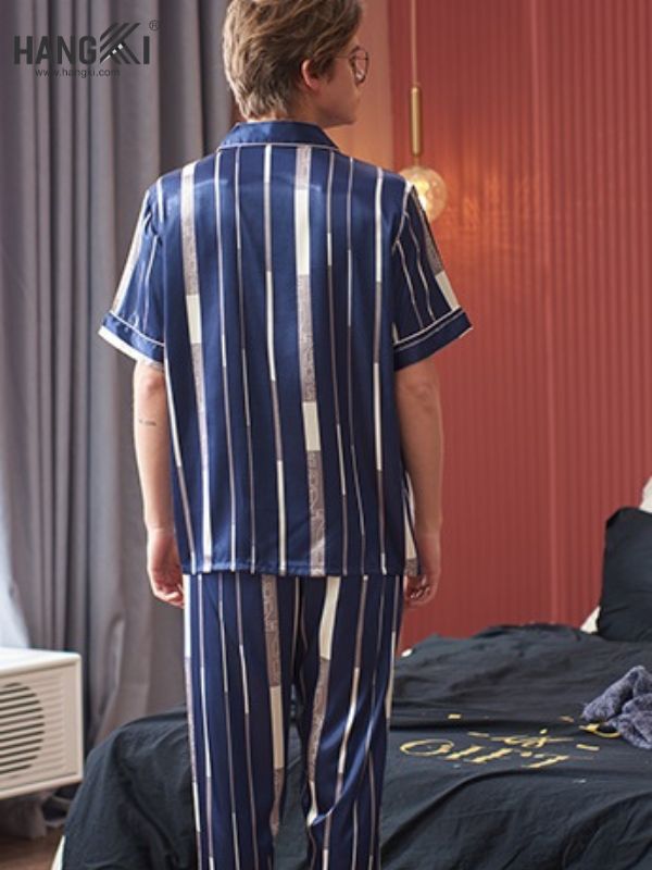 TC09 - Đồ Ngủ Pijama Nam Tay Cộc Quần Dài Lụa