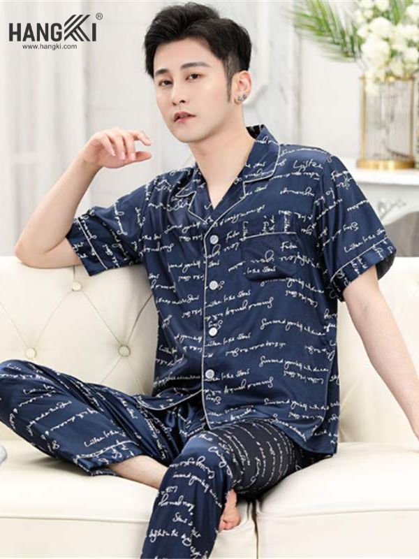 TC10 - Đồ Ngủ Pijama Nam Tay Cộc Quần Dài Lụa