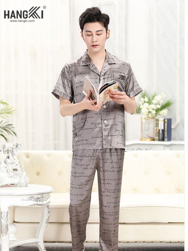 TC10 - Đồ Ngủ Pijama Nam Tay Cộc Quần Dài Lụa