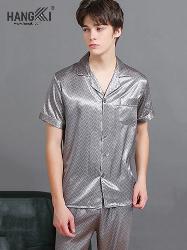 TC108 - Đồ Ngủ Pijama Nam Tay Cộc Quần Dài Lụa