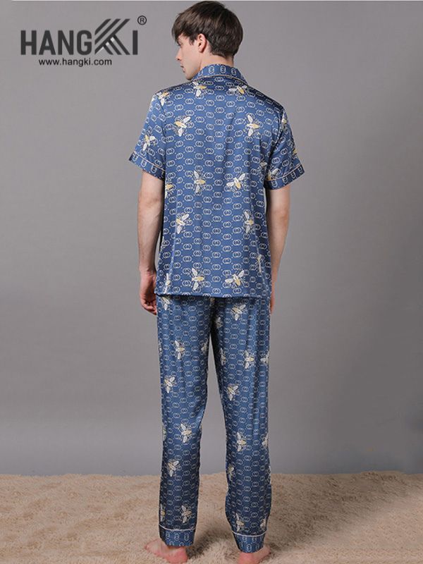 TC112 - Đồ Ngủ Pijama Nam Tay Cộc Quần Dài Lụa