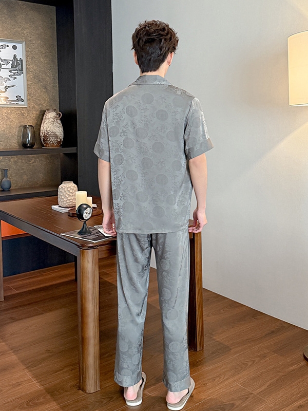 TC125 - Đồ Ngủ Pijama Nam Tay Cộc Quần Dài Lụa