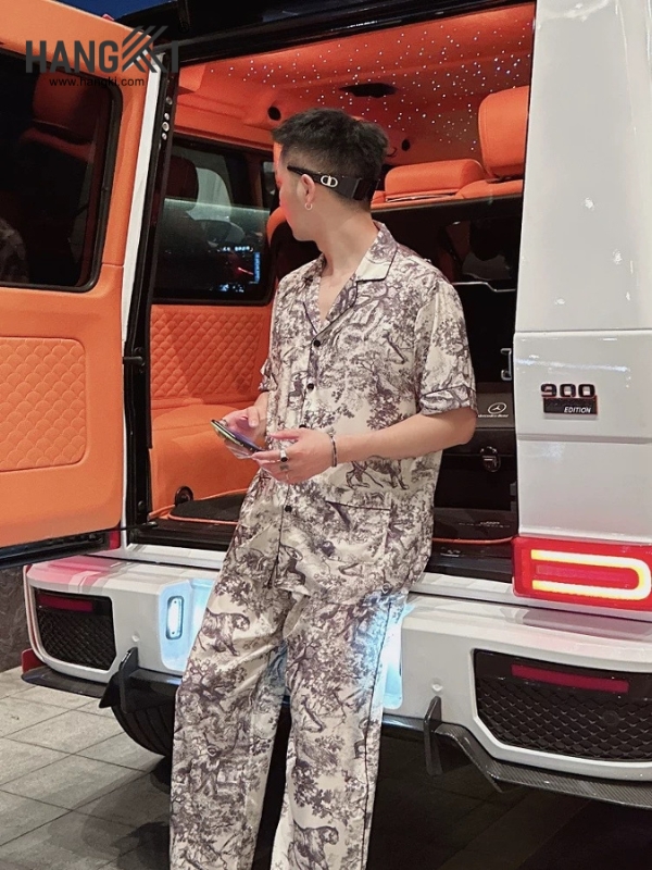 TC130 - Đồ Ngủ Pijama Nam Tay Cộc Quần Dài Lụa
