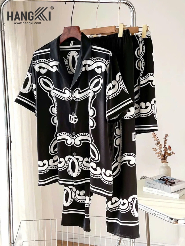 TC131 - Đồ Ngủ Pijama Nam Tay Cộc Quần Dài Lụa