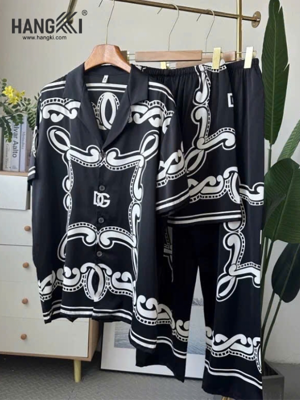 TC131 - Đồ Ngủ Pijama Nam Tay Cộc Quần Dài Lụa
