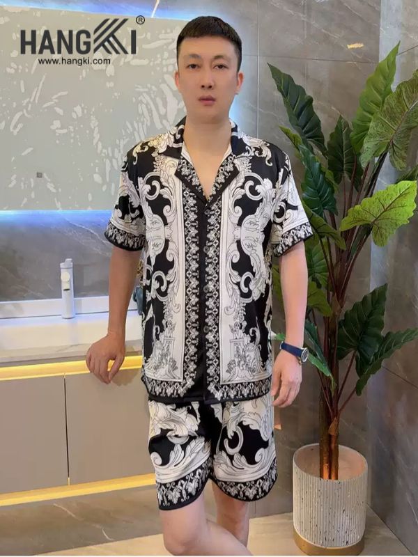 TC132 - Đồ Ngủ Pijama Nam Tay Cộc Quần Dài Lụa