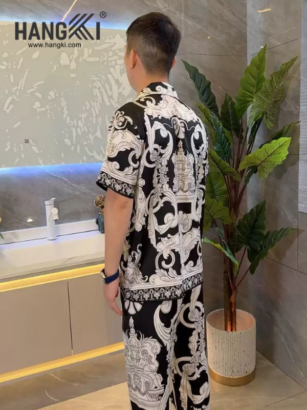 TC132 - Đồ Ngủ Pijama Nam Tay Cộc Quần Dài Lụa