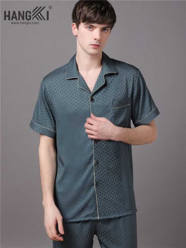 TC14 - Đồ Ngủ Pijama Nam Tay Cộc Quần Dài Lụa