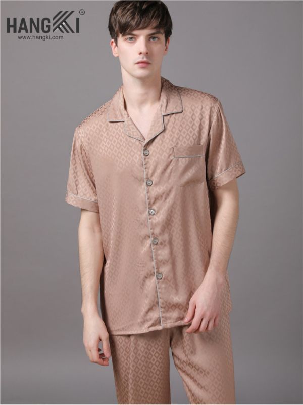TC14 - Đồ Ngủ Pijama Nam Tay Cộc Quần Dài Lụa