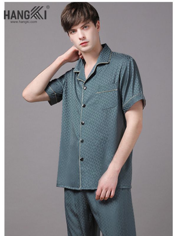 TC14 - Đồ Ngủ Pijama Nam Tay Cộc Quần Dài Lụa