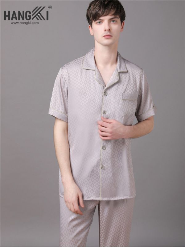 TC14 - Đồ Ngủ Pijama Nam Tay Cộc Quần Dài Lụa