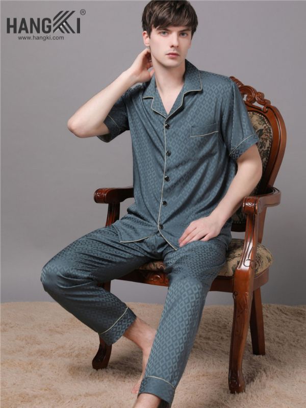 TC14 - Đồ Ngủ Pijama Nam Tay Cộc Quần Dài Lụa