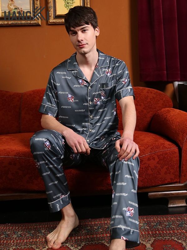 TC15 - Đồ Ngủ Pijama Nam Tay Cộc Quần Dài Lụa