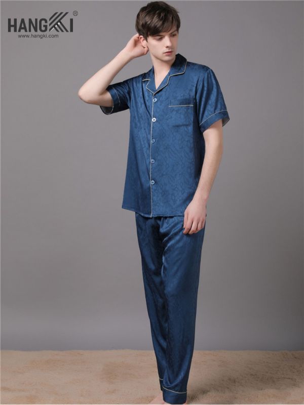 TC19 - Đồ Ngủ Pijama Nam Tay Cộc Quần Dài Lụa