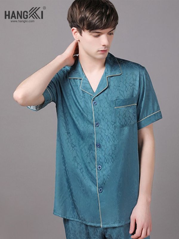 TC19 - Đồ Ngủ Pijama Nam Tay Cộc Quần Dài Lụa
