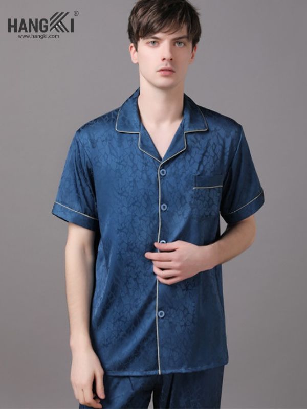 TC19 - Đồ Ngủ Pijama Nam Tay Cộc Quần Dài Lụa