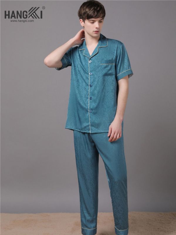 TC19 - Đồ Ngủ Pijama Nam Tay Cộc Quần Dài Lụa