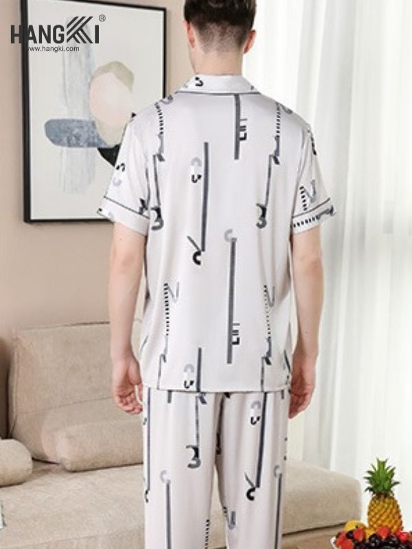 TC20 - Đồ Ngủ Pijama Nam Tay Cộc Quần Dài Lụa