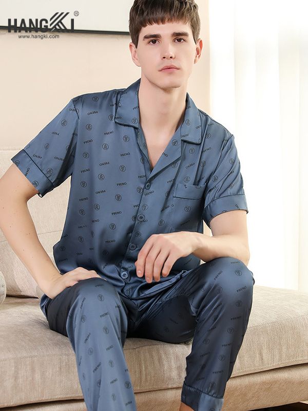 TC21 - Đồ Ngủ Pijama Nam Tay Cộc Quần Dài Lụa