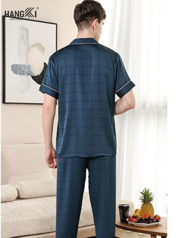 TC27 - Đồ Ngủ Pijama Nam Tay Cộc Quần Dài Lụa