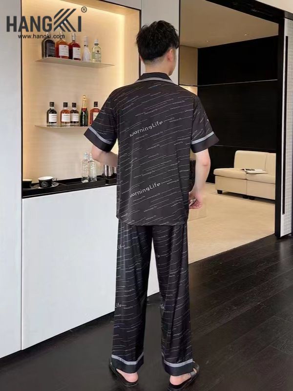 TC43 - Đồ Ngủ Pijama Nam Tay Cộc Quần Dài Lụa