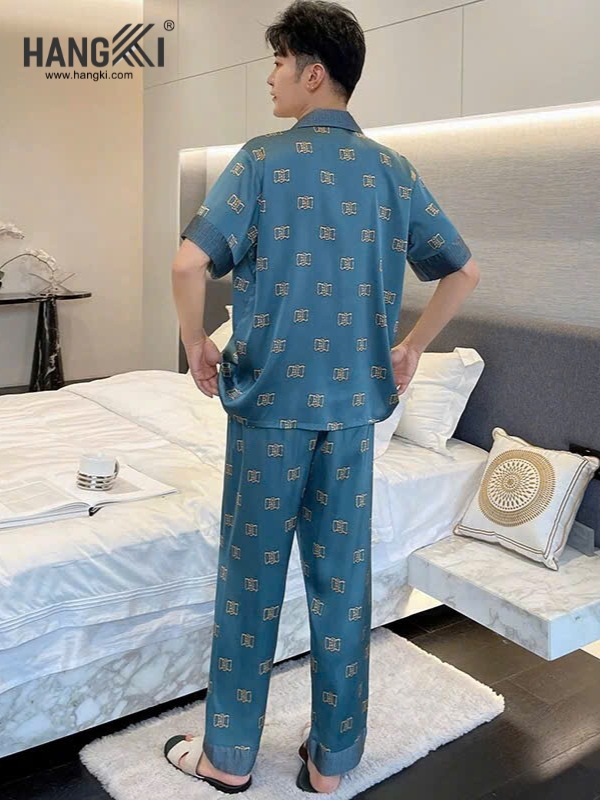 TC44 - Đồ Ngủ Pijama Nam Tay Cộc Quần Dài Lụa