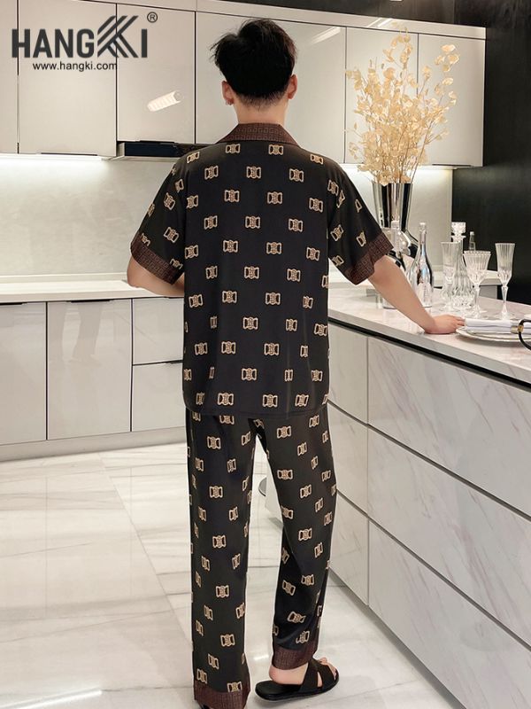TC44 - Đồ Ngủ Pijama Nam Tay Cộc Quần Dài Lụa