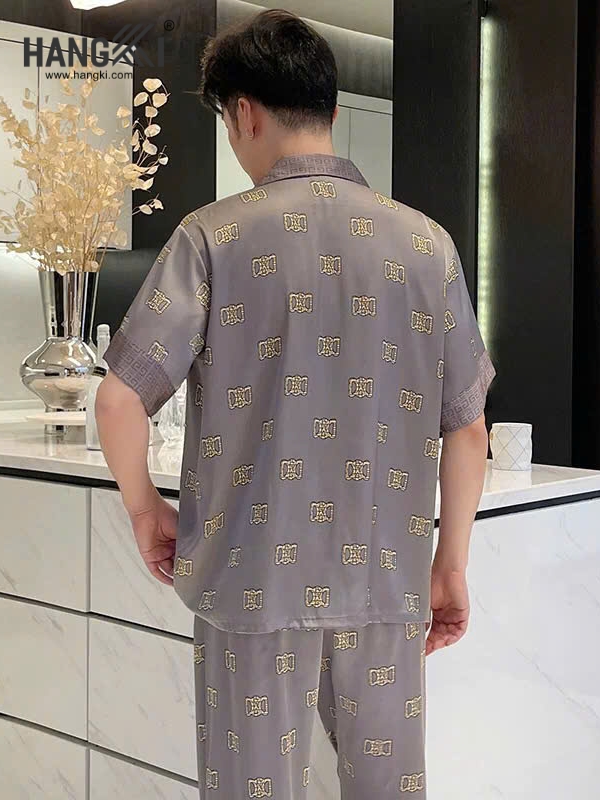 TC44 - Đồ Ngủ Pijama Nam Tay Cộc Quần Dài Lụa