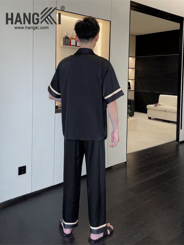 TC46 - Đồ Ngủ Pijama Nam Tay Cộc Quần Dài Lụa