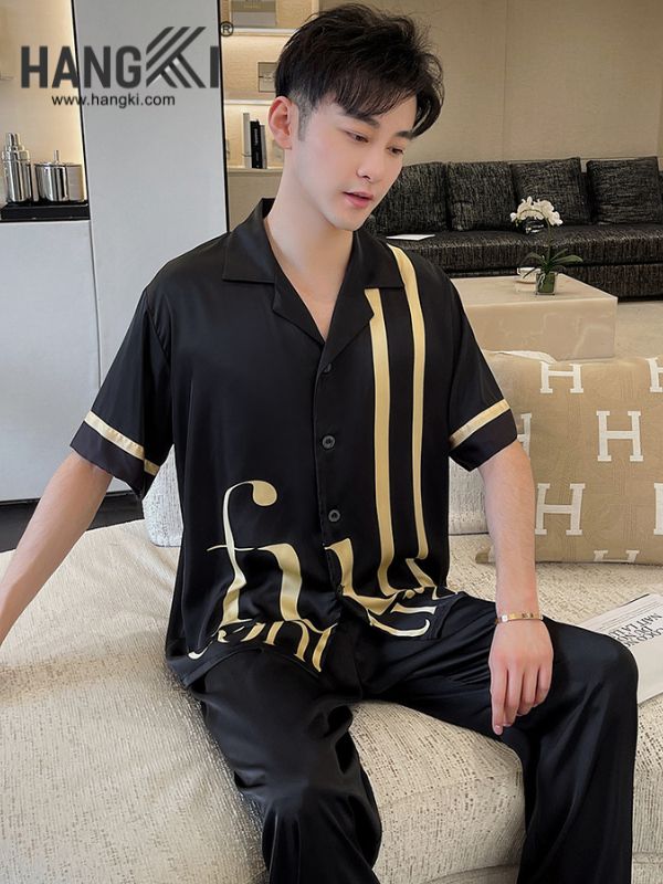 TC46 - Đồ Ngủ Pijama Nam Tay Cộc Quần Dài Lụa