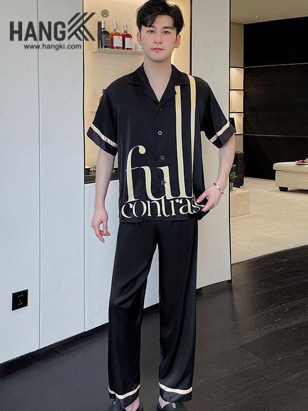 TC46 - Đồ Ngủ Pijama Nam Tay Cộc Quần Dài Lụa